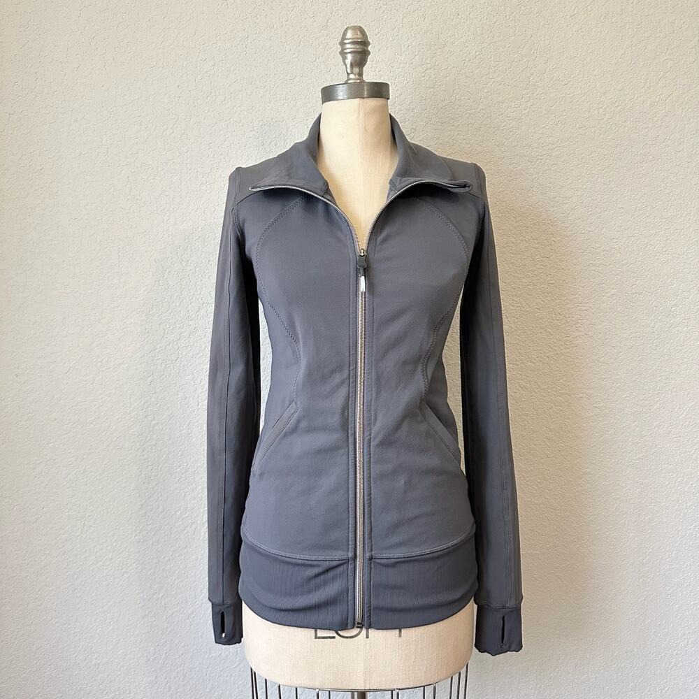LULULEMON Contempo Jacket Gray Full Zip Thumbhole Yoga Gym Running